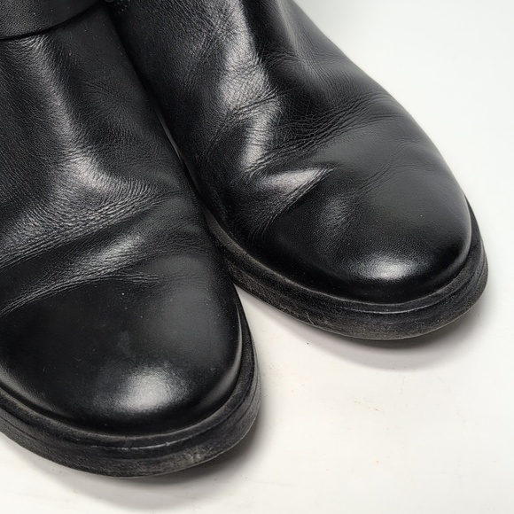 Tory Burch Bennie Black Combat Moto Boots with Buckle Straps womans size 7.5 - Picture 12 of 16